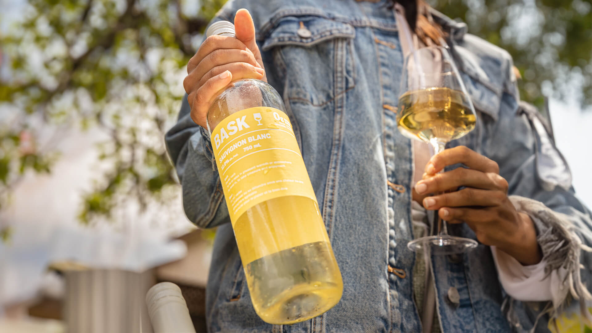 A bottle of Bask sauvignon blanc.