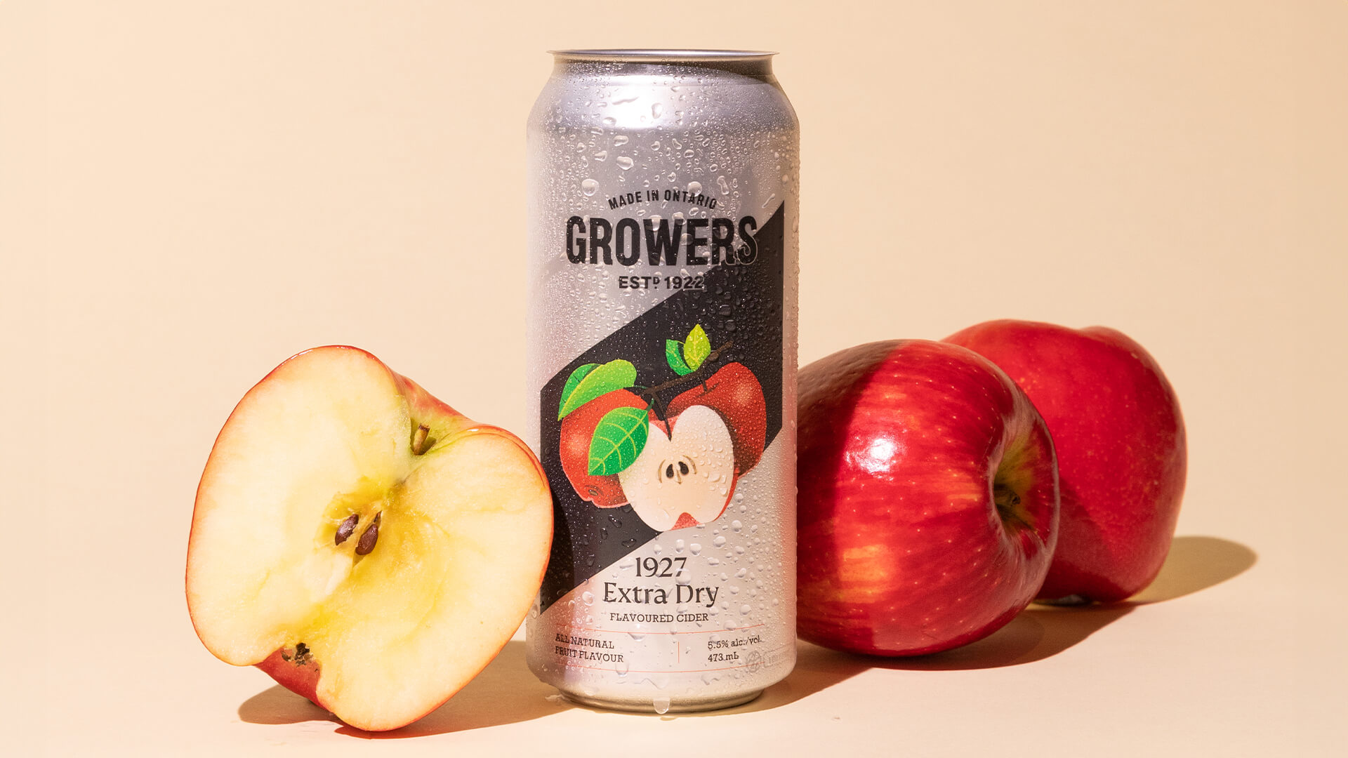 A can of Growers extra dry flavoured cider.